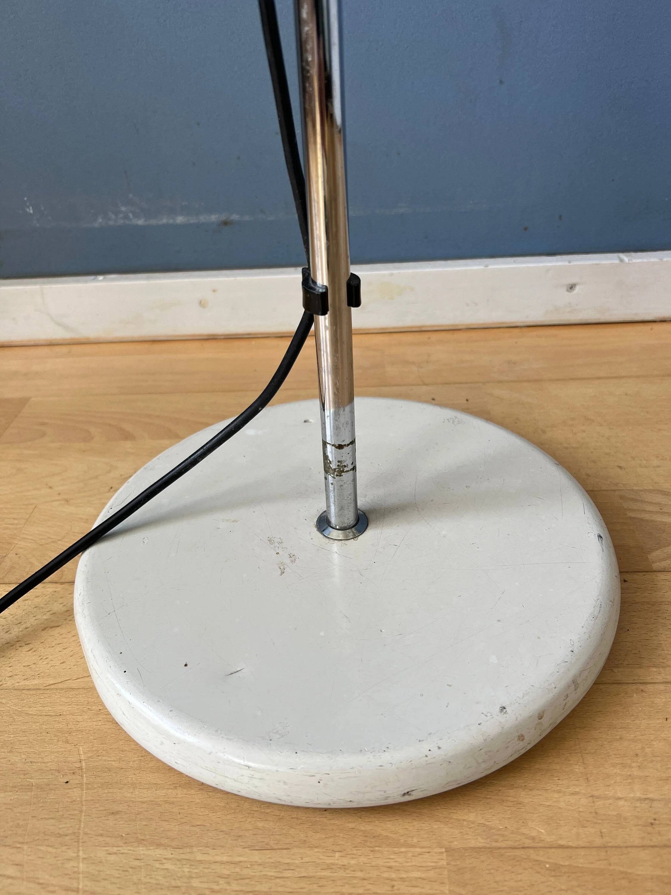Vintage Dijkstra mushroom floor lamp with white acrylic glass shade.