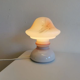 Table lamp in white opaline glass with coloured decorations