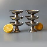 Ice cream cups, stainless steel dessert, 1970