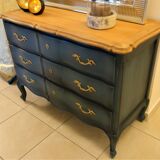 Blue crossbow dresser with brass handles