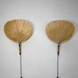 1970s Vintage Ingo Maurer for M-Design Uchiwa III Bamboo Wall Light