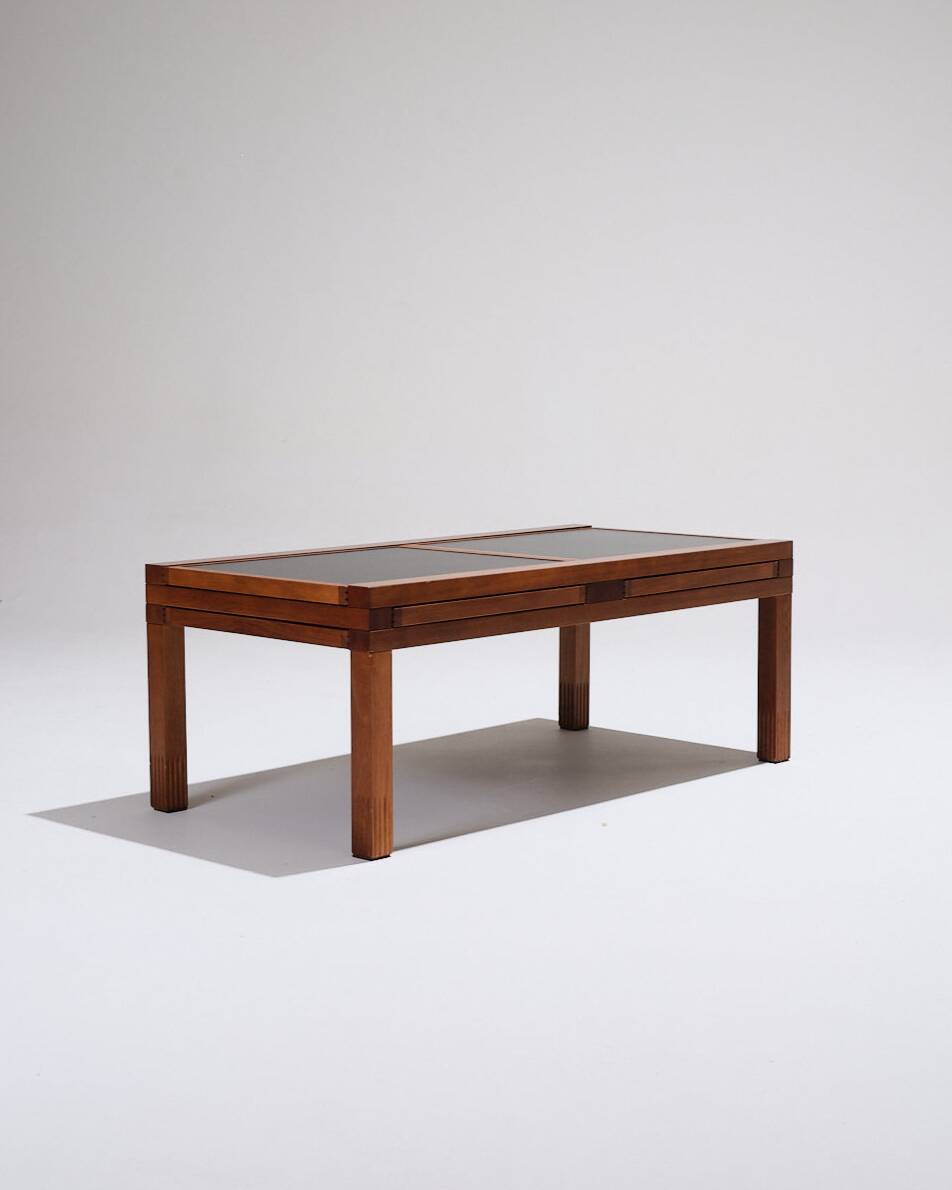Table basse en bois, bernard vuarnesson, 1970s