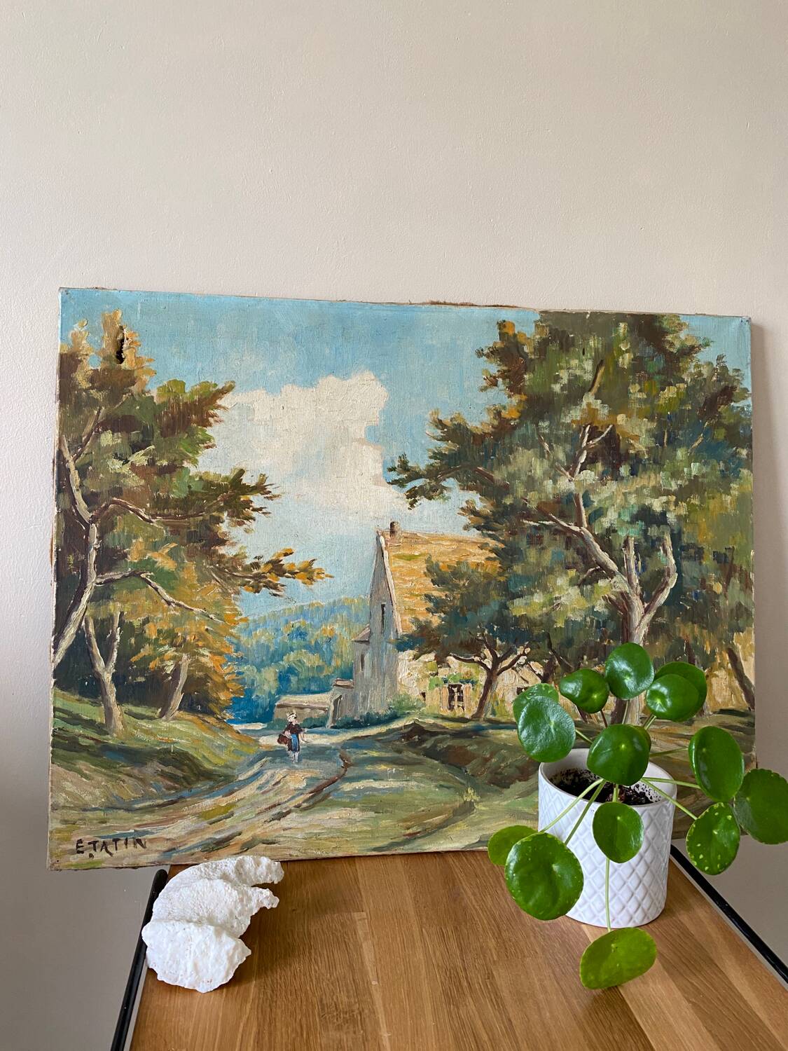 Oil on canvas mountain path