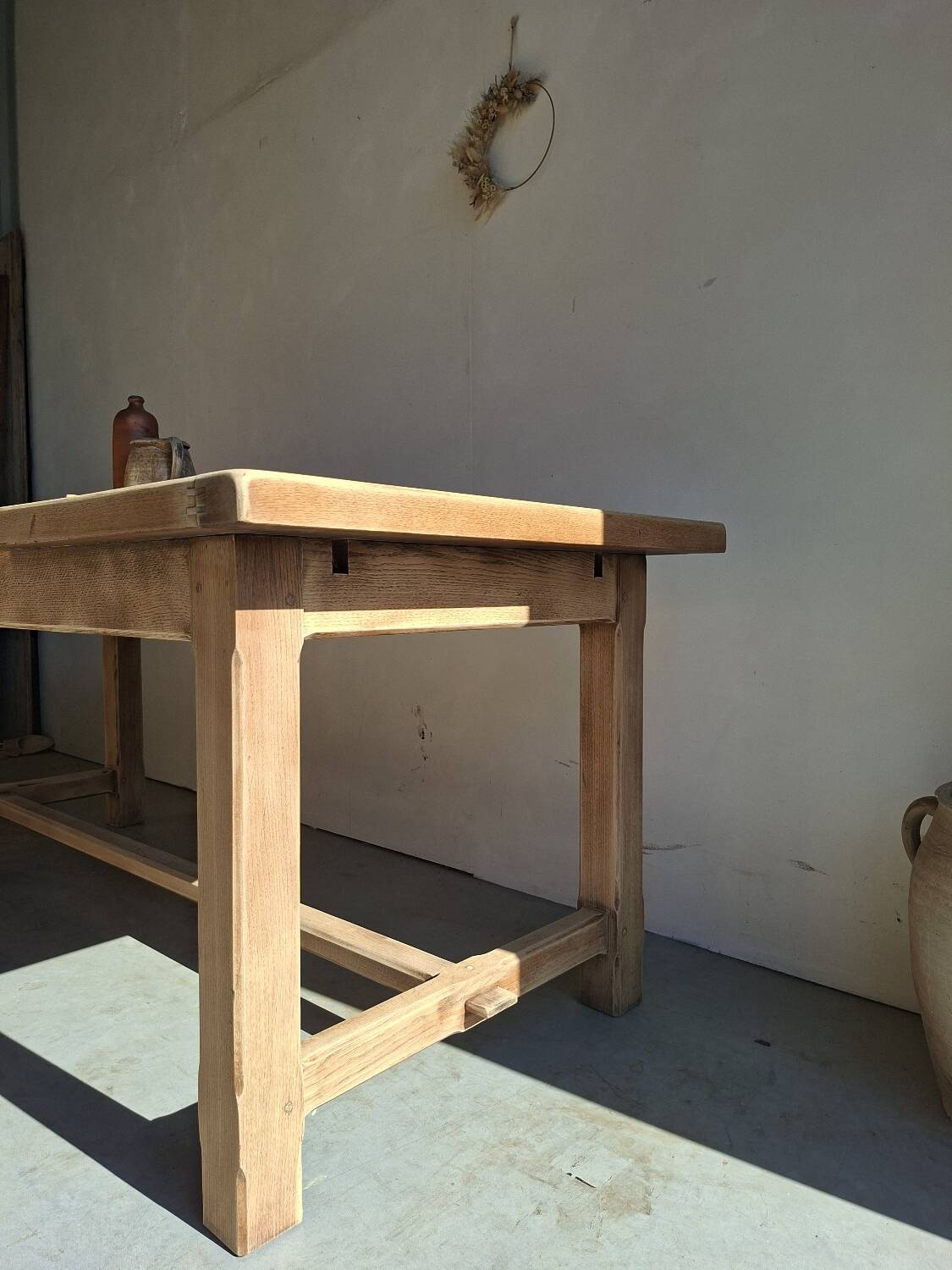 Solid oak farmhouse table