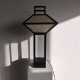 Japanese lamp in black lacquered wood and rice paper H:75cm