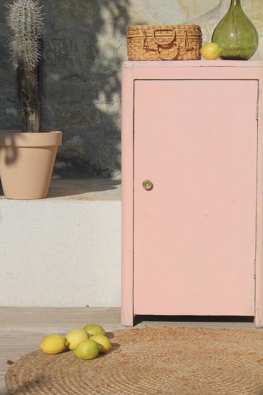 Small powder pink Parisian wardrobe