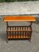Vintage magazine rack, solid wood document holder, Mid-Century Modern Scandinavian.
