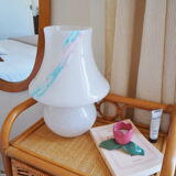 Lampe champignon Murano bleu et rose