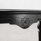 19th Century English side table with geometric wood inlay by John Taylor &