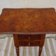 Bedside table with large flap top in burl walnut