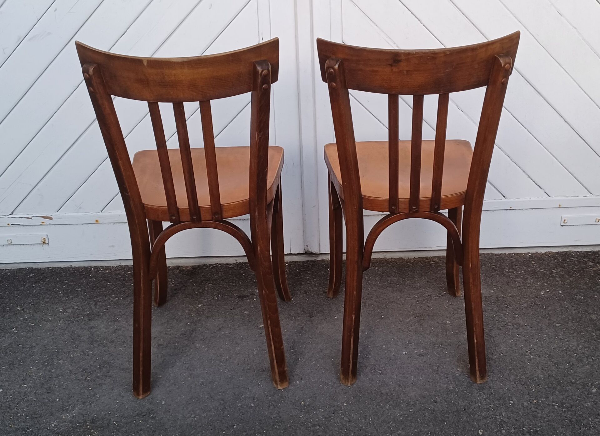 Pair of Baumann bistro chairs