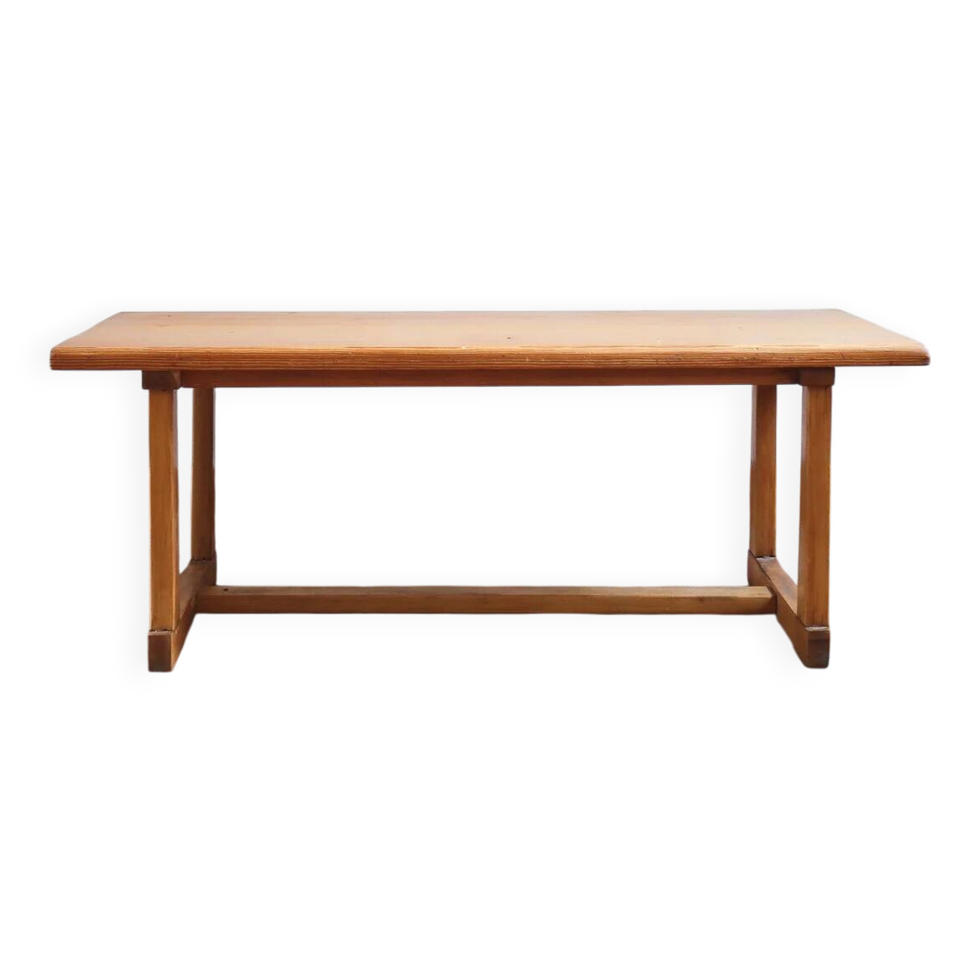 Rustic patinated solid pine coffee table.