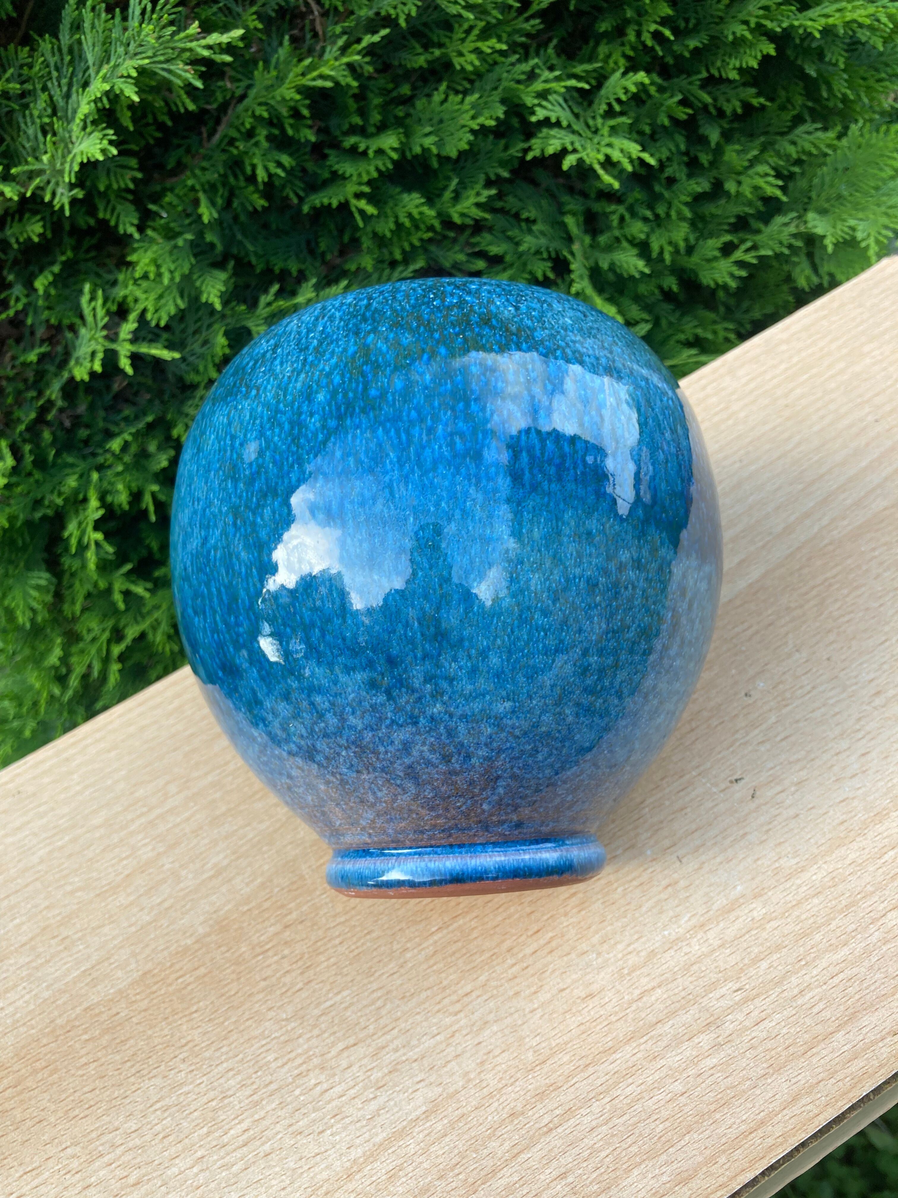 Enamelled ceramic vase