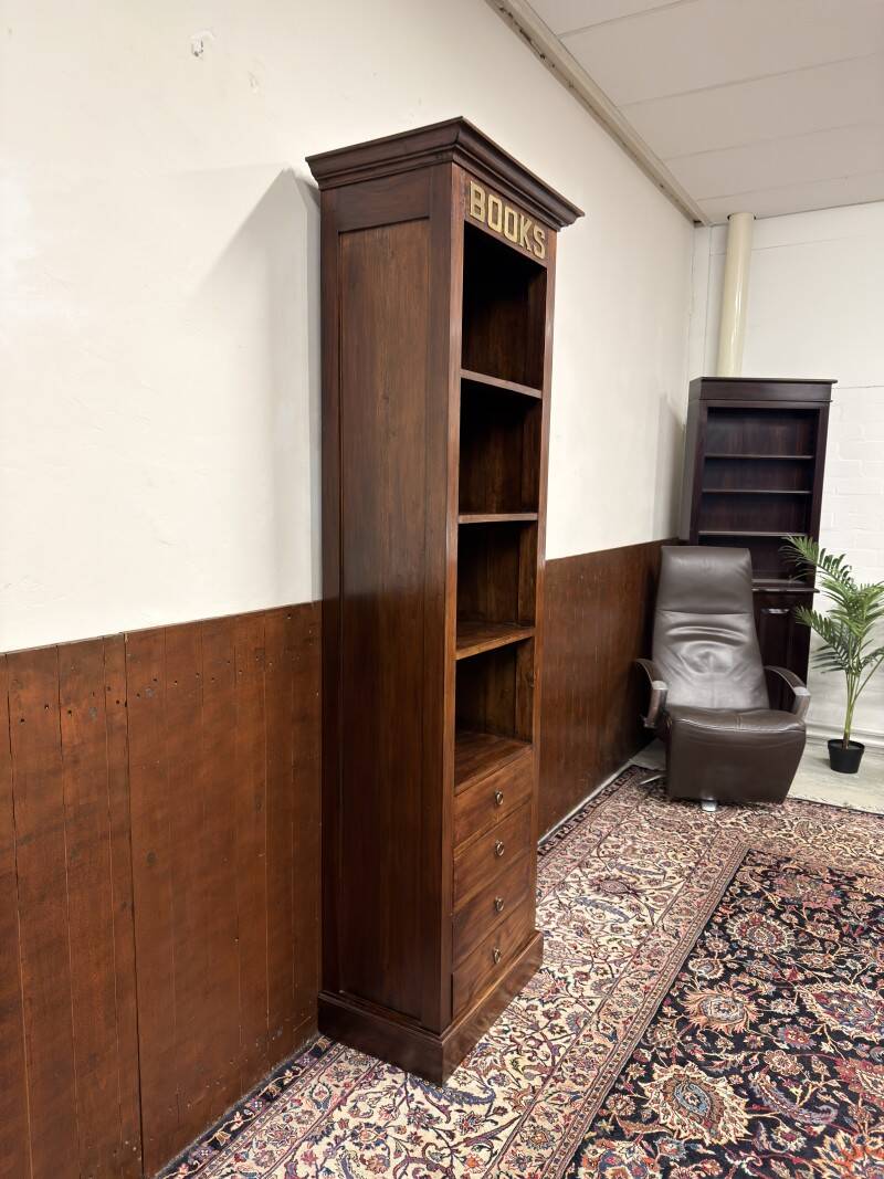 Classic English Teak Books Bookcase
