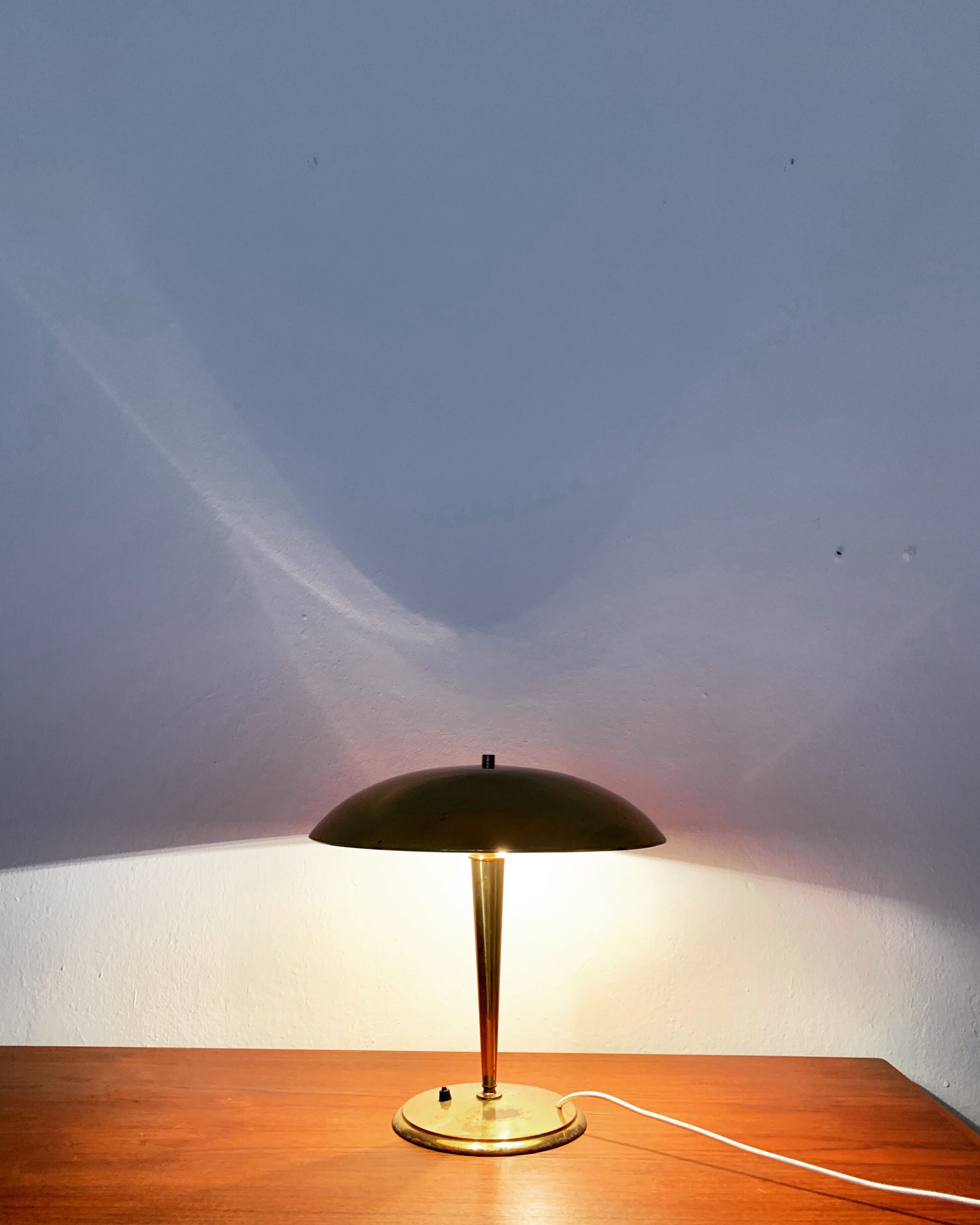 Magnificent large Mid Century Modern brass table lamp