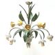 Floral chandelier with yellow flowers and green leaves, 90s