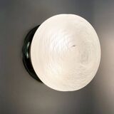 Pair of wall or ceiling lights with white-edged globe. 80 years