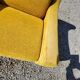 Armchair of the 70s velvet base sleigh in solid mahogany