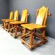 Vintage brutalist dining chairs, set of 4 - 1960s