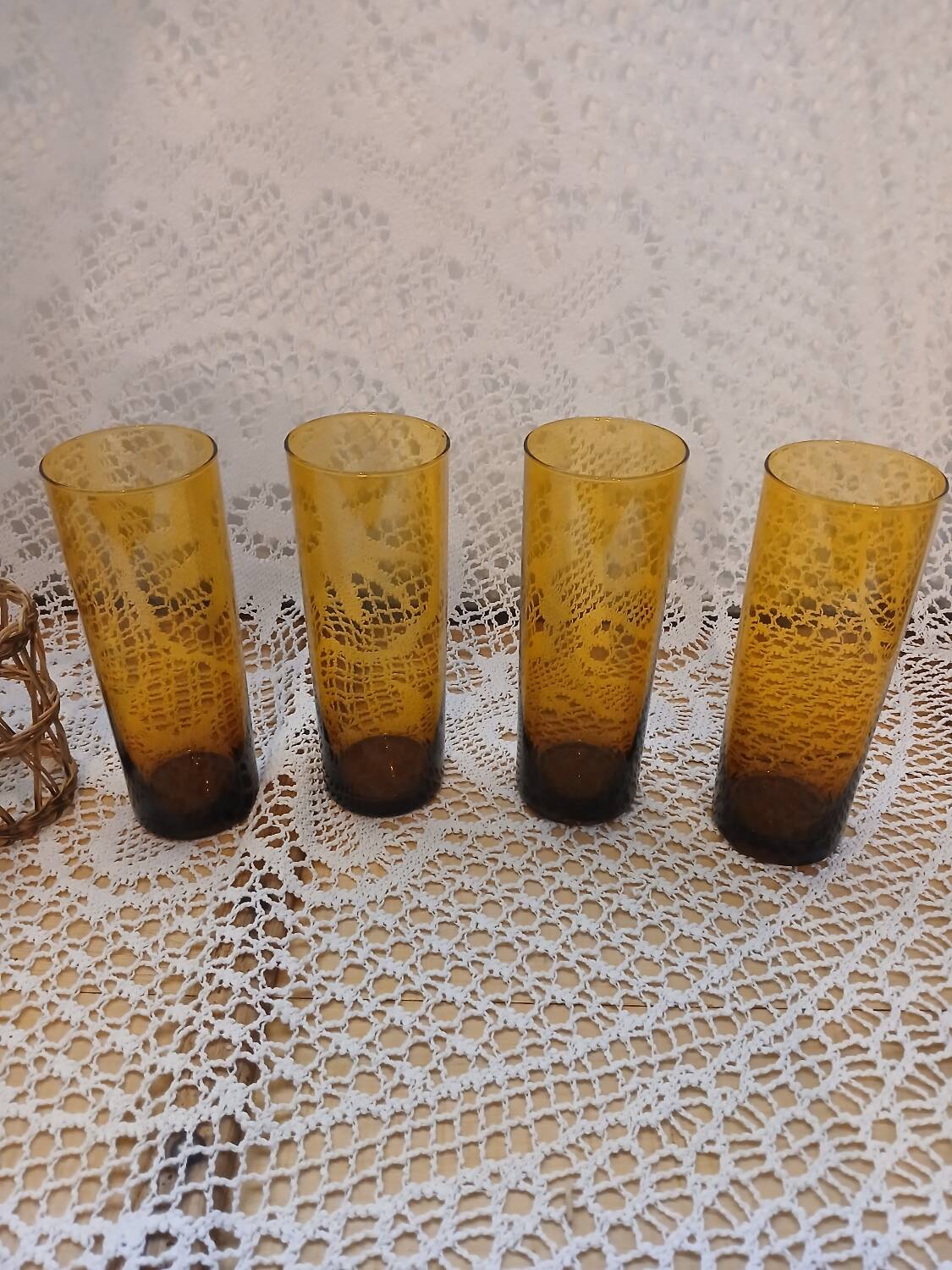 4 vintage orangeade glasses