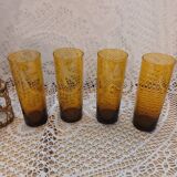 4 vintage orangeade glasses