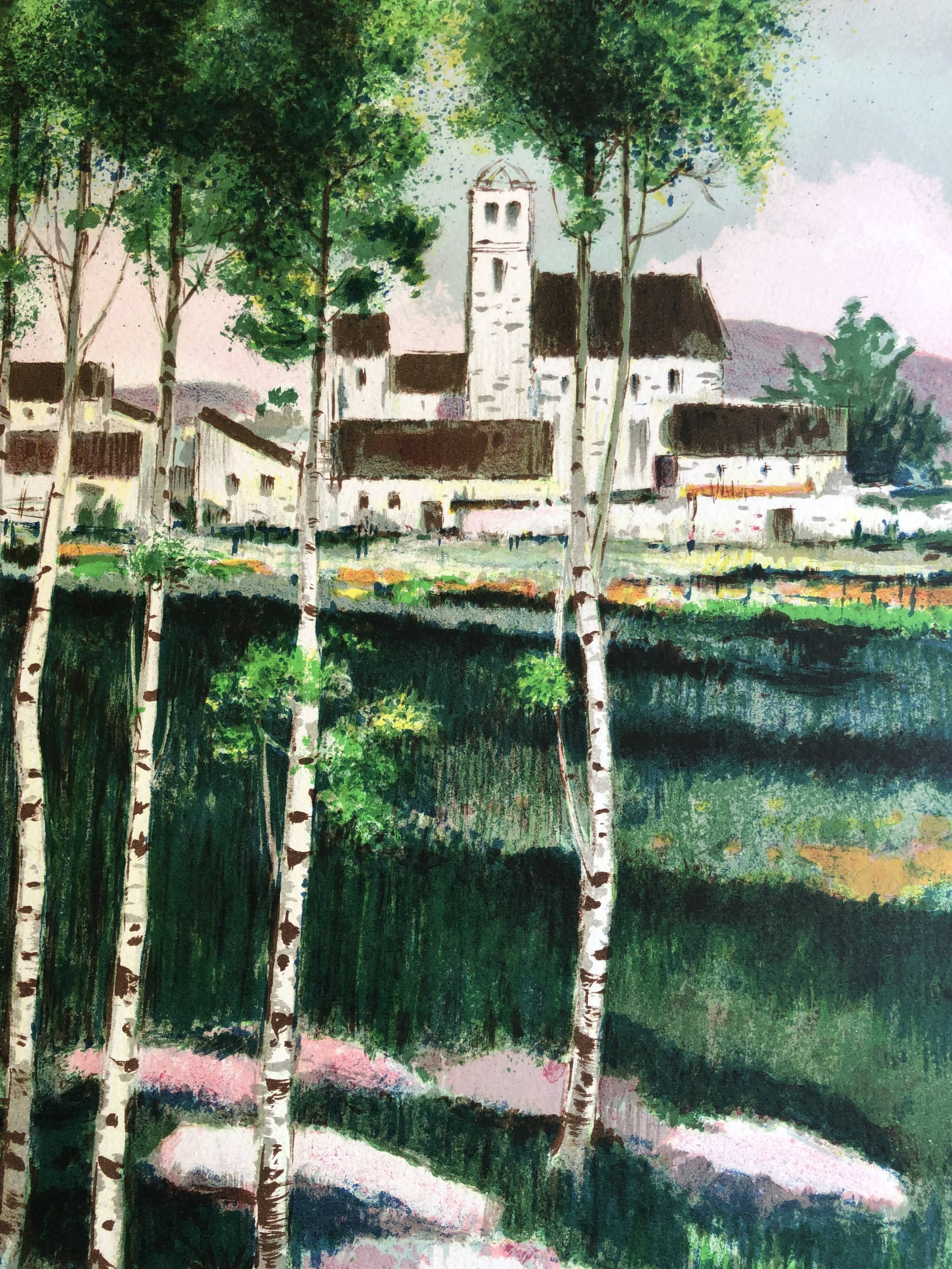 Illustration  paysage vue du village