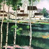 Illustration  paysage vue du village