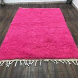 Beni Ouraine handwoven traditional pink rug, size 150 x 250 cm
