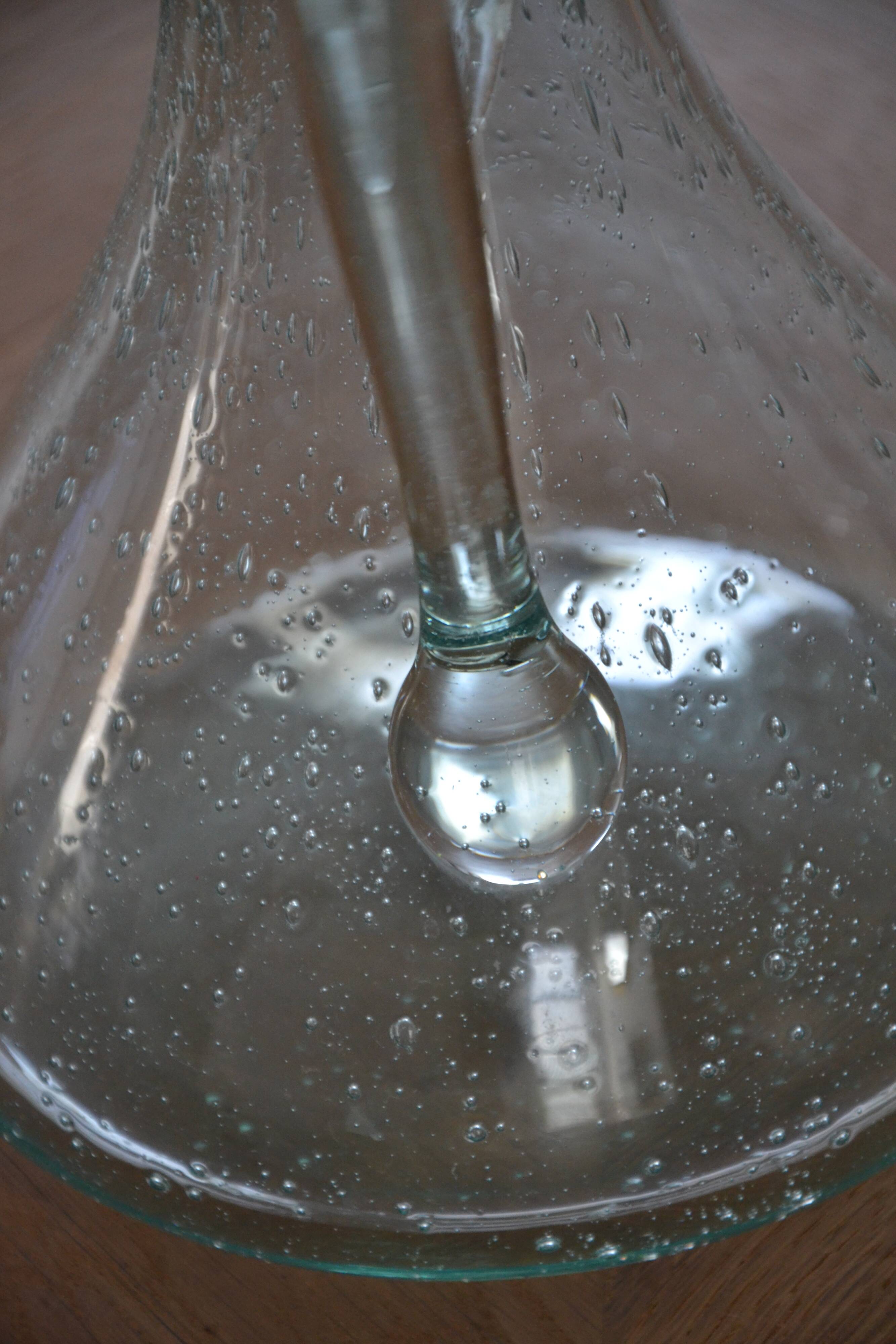 Carafe/pitcher signed Biot blown glass