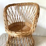 Vintage rattan armchair for children