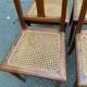 4 Art Deco solid oak cane chairs, circa 1950, with round legs