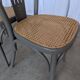 Set of 4 Vintage Gray Thonet Style Dining Chairs with Cane Seat