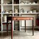 Bureau, table 1 tiroir en bois foncé 90 x 54,5 cm
