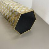Porte-parapluie hexagonal abstrait bicolore, Italie années 1970