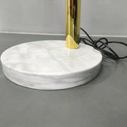 Danish Arc Floor Lamp by Bilka Brass Marble, 1970s