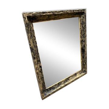 Miroir bois noir et blanc vintage