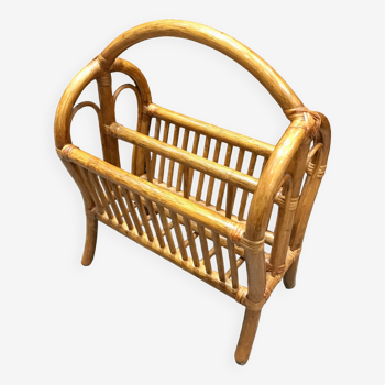 Rattan magazine rack