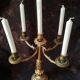 Old candelabra with 5 arms in chiseled bronze