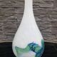 Vase, milky white with blue and green, glass, Germany, 1970s