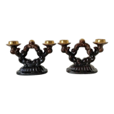 Paire de chandeliers en céramique vintage années50