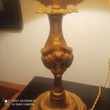 Bronze lamp 1960s Louis XV style / Rocaille with lampshade - H 60 cm
