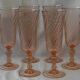 Set of 6 luminarc rosaline glass champagne flutes.