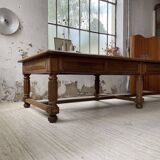 Solid walnut farmhouse castle table 1900 XXL