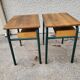 Pair of desks desks school 1960 in metal and oak