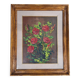 Dipinto "Rose Rosse" – Firmato WALTER – Elegante Cornice Dorata