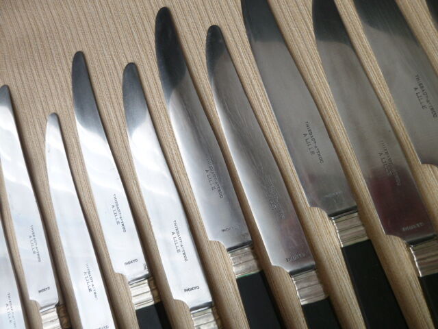 box of 12 table knives and 12 cheese knives Thiebaut Astruc de Lille