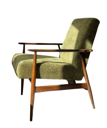 1970s green velvet armchair