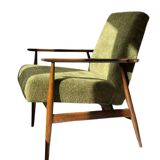 1970s green velvet armchair