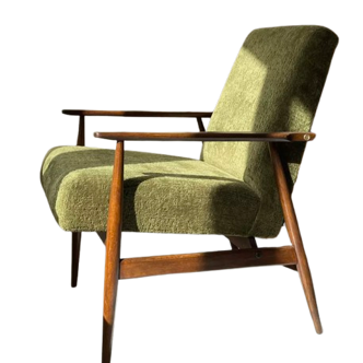 1970s green velvet armchair