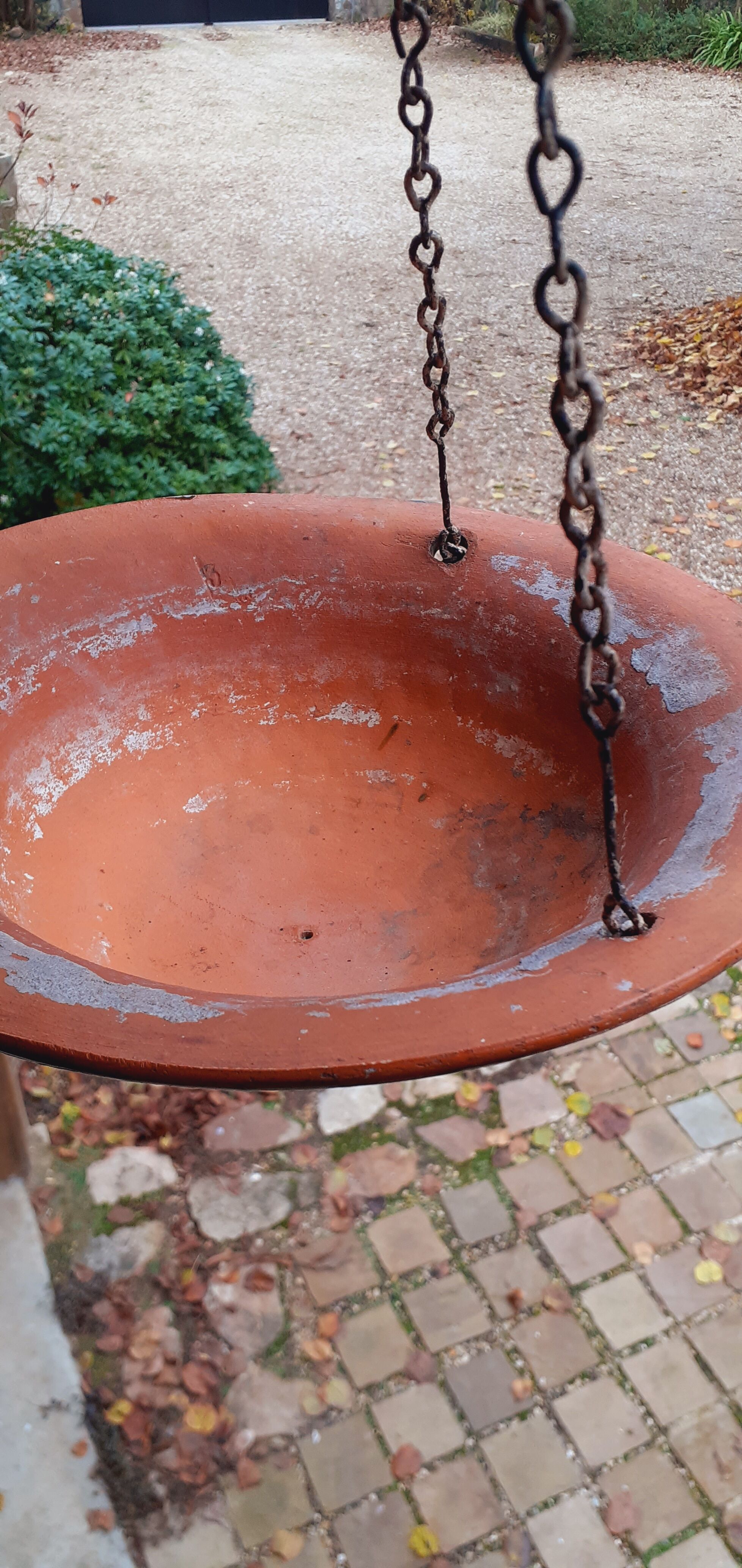 Hanging planter in glazed terracotta late nineteenth